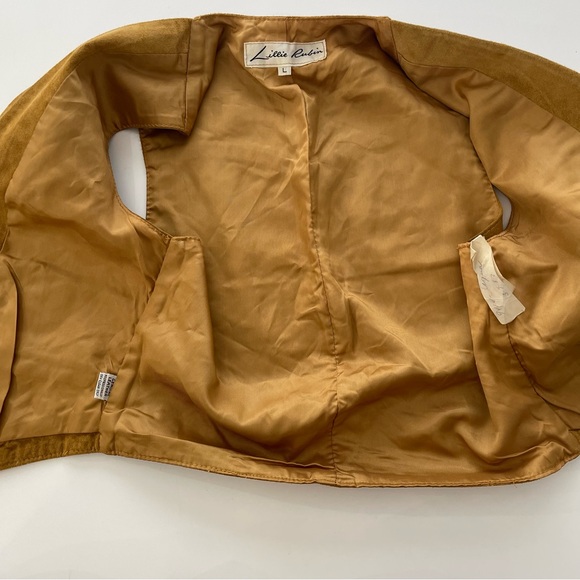 Vintage 70s Lillie Rubin Western Bohemian Leather Vest Skirt Set Sizes L 12 - Picture 6 of 9